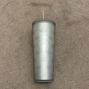 NWT Starbucks 2024 Silver Mermaid Scales Venti Tumbler 24oz